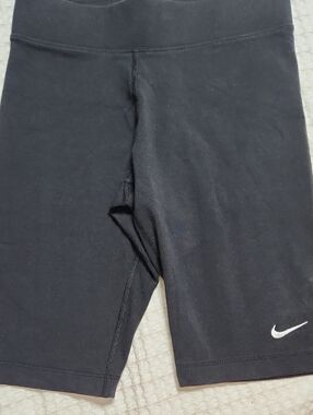 Nike Black Kids Cycling Shorts with White Swoosh